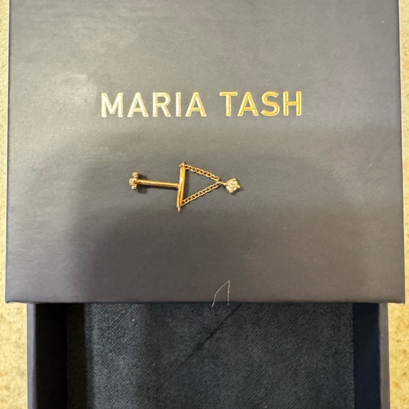 SOLD!! Maria Tash Prong Set Diamond Drape Threaded Stud Earring - Picture 9 of 12